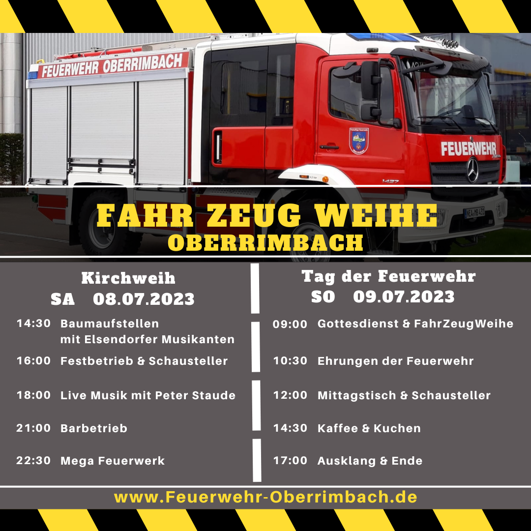 Fahrzeugweihe Feuerwehr Oberrimbach Fahr Zeug Weihe Kirchweih Tag der Feuerwehr Bild Plakat Kirchweih Fahrzeugweihe Feuerwehr Oberrimbach