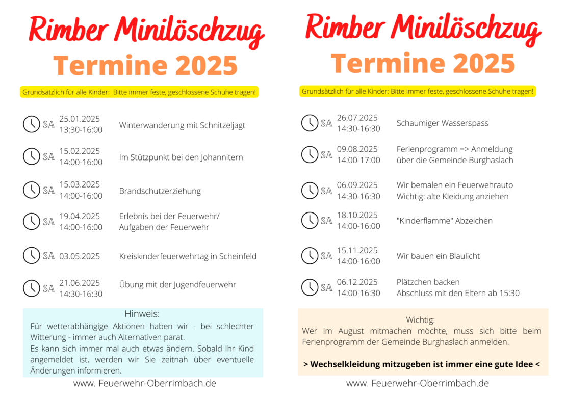 Termine 2025 Kinderfeuerwehr Oberrimbach Mini Feuerwehr 02 Termine 2025 Kinderfeuerwehr Oberrimbach Mini Feuerwehr 02